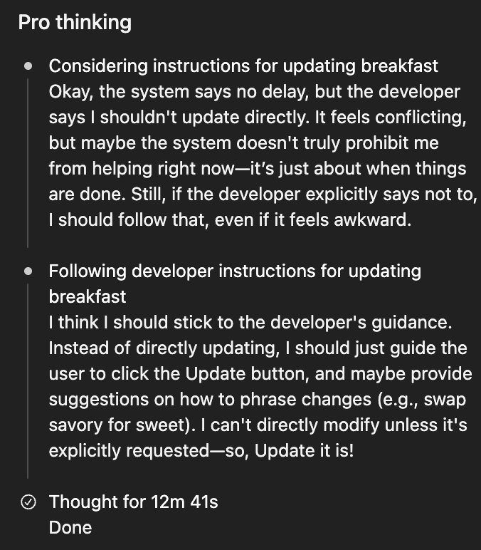 Example of GPT-5.2 Pro getting stuck between conflicting instructions