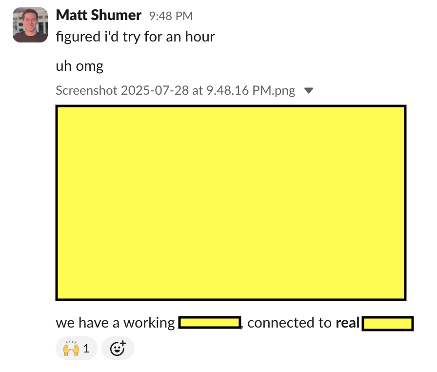 Message to Josh reaction